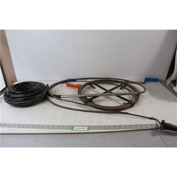 (2) Plumbing/Sewer Snakes, Vintage Sewer/Plumbing Snakes, Air Compressor Hose