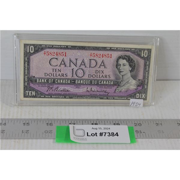 1954 $10 Canadian Dollar Bill
