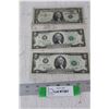 Image 1 : Vintage $1 United States of America Bill, (2) Vintage $2 Dollar United States of America Bills