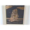 Image 2 : Framed Copper Embossed Sailboat Picture