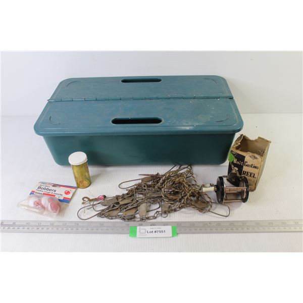 Vintage Plastic Fishing Box - Best Made Fishing Reel - Misc. Items
