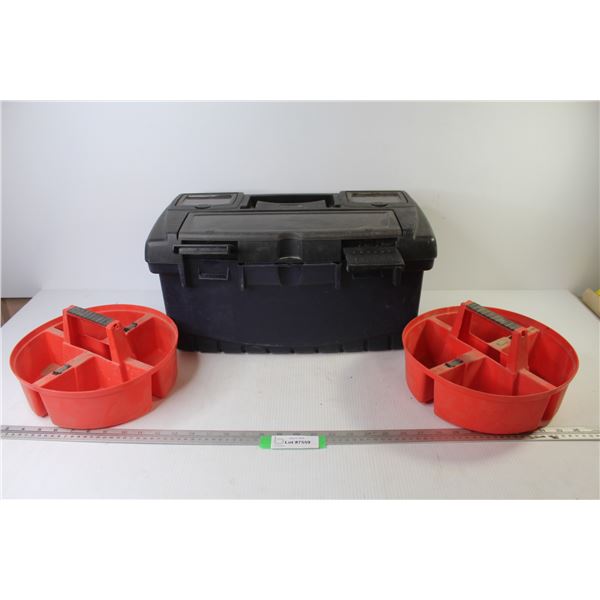 Plastic Tool Box (no handle - no tray) - (2) Stacking Trays