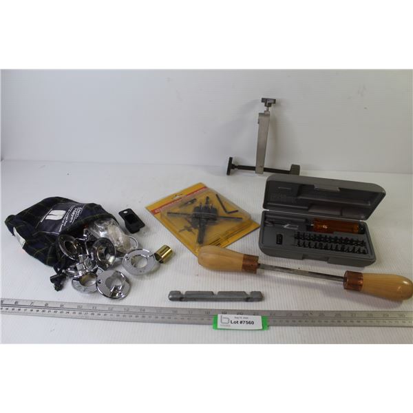 Adjustable Circle Hole Cutter (NIB) - Rod End Holders - Draw Knife - Misc. Items