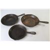 Image 4 : (3) Cast Iron Frying Pans (6 1/2" - 8")