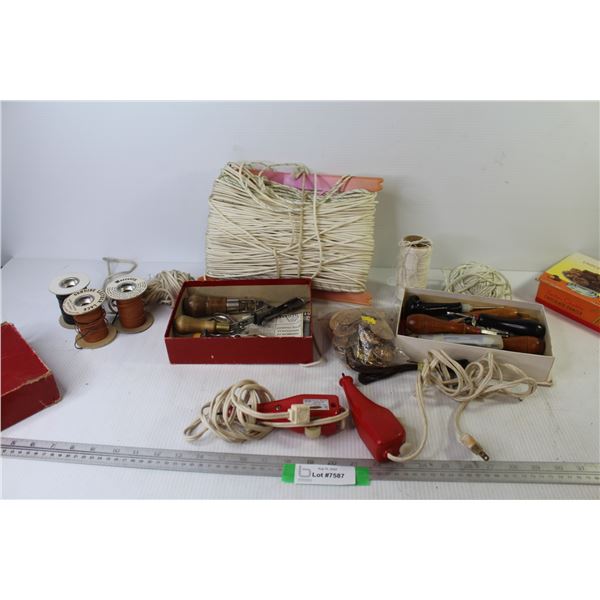 Leather Working Tools - Leather Lacing - Strings - Rope - (2) Engravers (working)