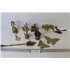 Image 1 : (11) Brass Items - Lion - Rabbit - Buffalo - Butterflies