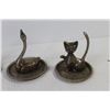 Image 2 : (5) Metal Jewelry Holders (cats & swans)