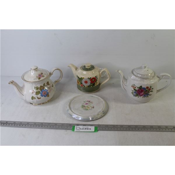 (3) Teapots - Sadler & Made in China - Ceramic Base Plate