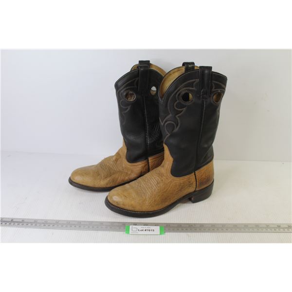 Leather Cowboy Boots Made in Canada (Size 7 1/2)