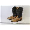 Image 1 : Leather Cowboy Boots Made in Canada (Size 7 1/2)