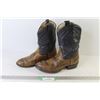Image 1 : Leather Cowboy Boots (Size 7 1/2)