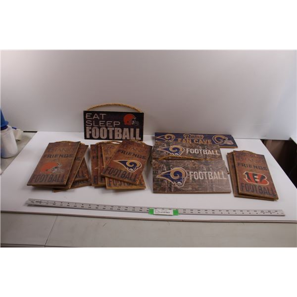 (20) NFL Football FAN CAVE Signs - Cleveland Browns, St. Louis Rams, Cincinnati Bengal's