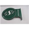 Image 2 : Official CFL Saskatchewan Roughriders Flanged Sign - 13.5"x17.5" (NEW)