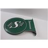 Image 2 : Official CFL Saskatchewan Roughriders Flanged Sign - 13.5"x17.5" (NEW)