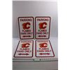Image 1 : (4) Official NHL Calgary Flames Parking Signs - 12"x18"