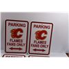 Image 2 : (4) Official NHL Calgary Flames Parking Signs - 12"x18"