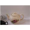 Image 4 : (4) Teapots - Assorted (Brown Teapot has Damaged Bottom, Decor Purpose Only)