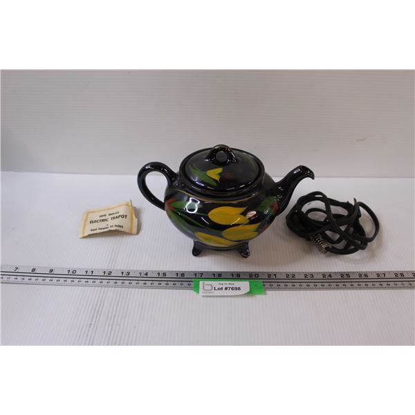 Royal Canadian Art Pottery Electric Tea Pot - Untested - One of Legs Damaged