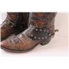 Image 3 : Cowboy Boots w/ Spurs - Women's Size 9.5 Standard Width - (Boot Hoops Damaged at top)