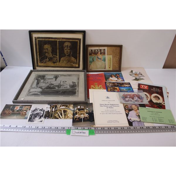 Royal Family Memorabilia Lot: Pictures, Newspaper Clips, Pictures in Frames, Misc.