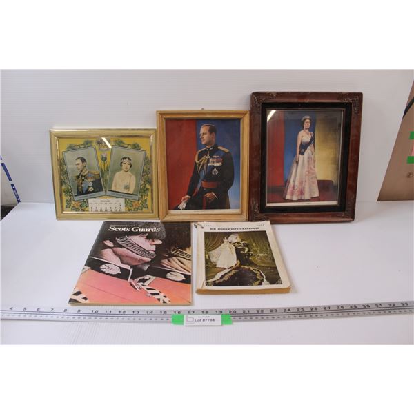 (3) Royal Family Pictures & (2) England Royal Books