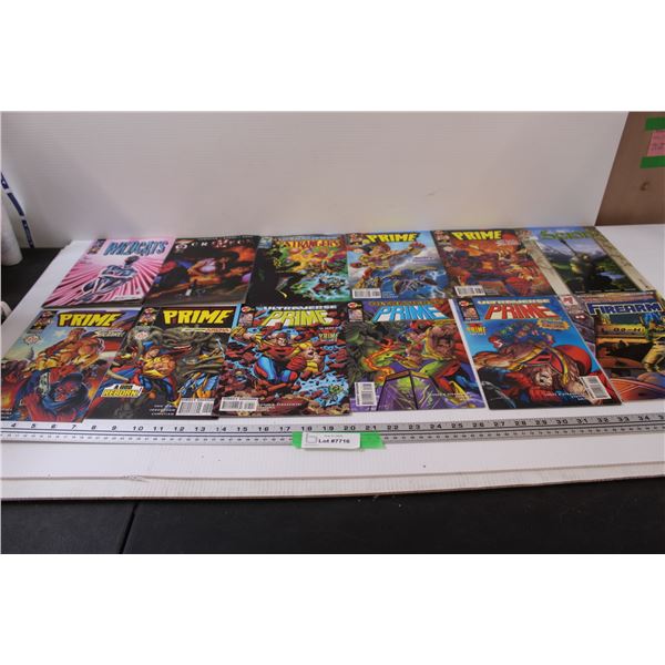 (12) Comic Books: Prime, Strangers, Firearm, Crimson, Misc.