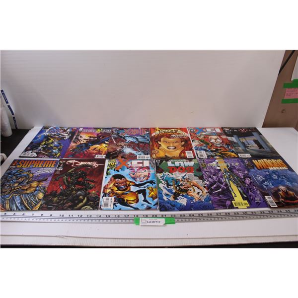 (12) Comic Books: x-51, Supreme, Wildcats, Misc.