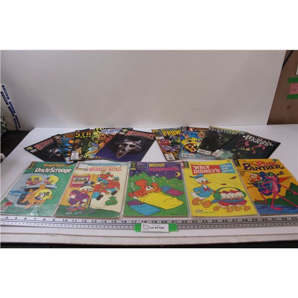 (14) Comic Books: (4) Disney Comic Books, (1) Pink Panther, Nightcrawler, Necroscope, Wildstorm, Mis