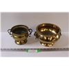 Image 1 : (2) Brass Pots - 5" x8" & 5.5 x 4.5"