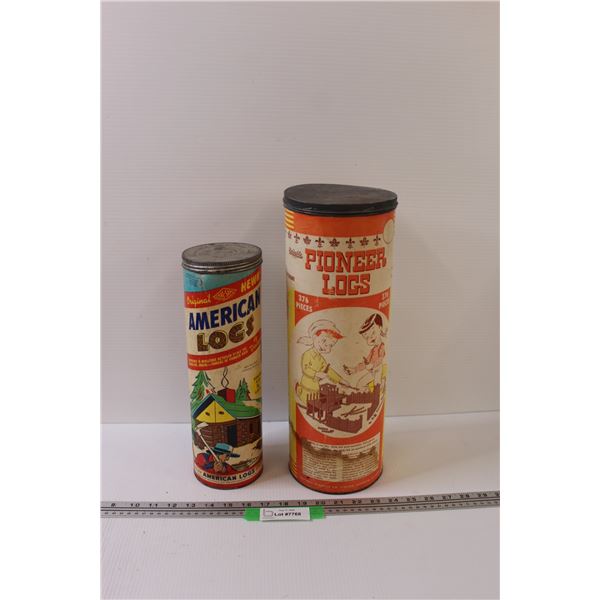 (2) Vintage Building Logs, as is