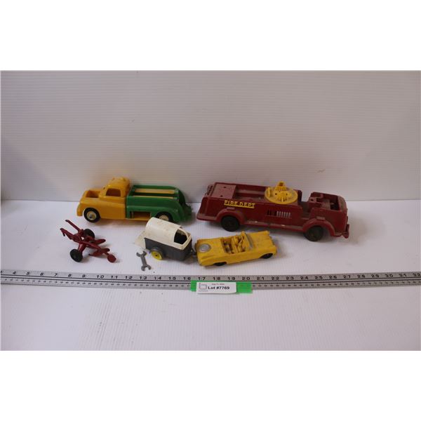 Vintage Plastic Vehicle Toys, as is