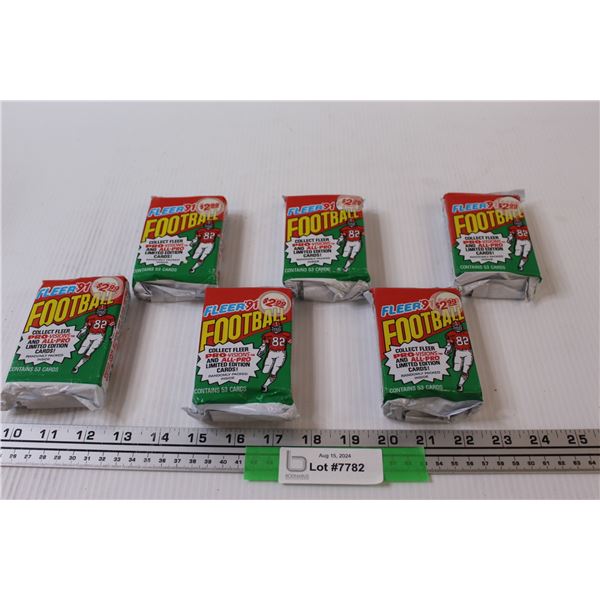 (6) Fleer Football Trading Cards 1991 Edition