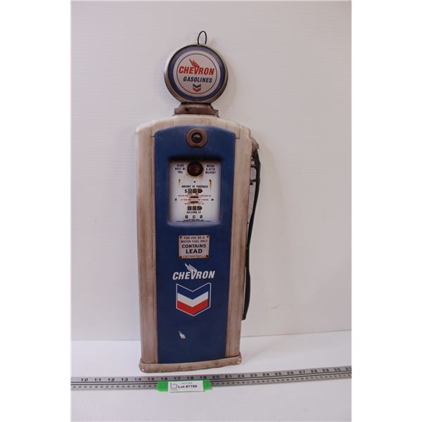 Chevron Gasoline Metal Tin Sign - 24" x 8"