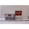 Image 1 : (2) Metal Signs: Campbells Soup & Mobil Oil - 12" x 8"