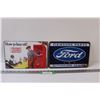 Image 1 : (2) Metal Signs: Ford & Shell - 12" x 8"