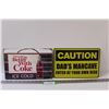Image 1 : (2) Metal Signs: Coke Cola & Mancave - 12" x 8"