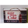 Image 2 : (2) Metal Signs: Coke Cola & Mancave - 12" x 8"