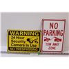 Image 1 : (2) Metal Signs: Security & Tow Away Zone - 12" x 8"