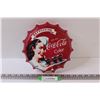 Image 1 : Coca Cola Bottle Cap Metal Sign - 9"