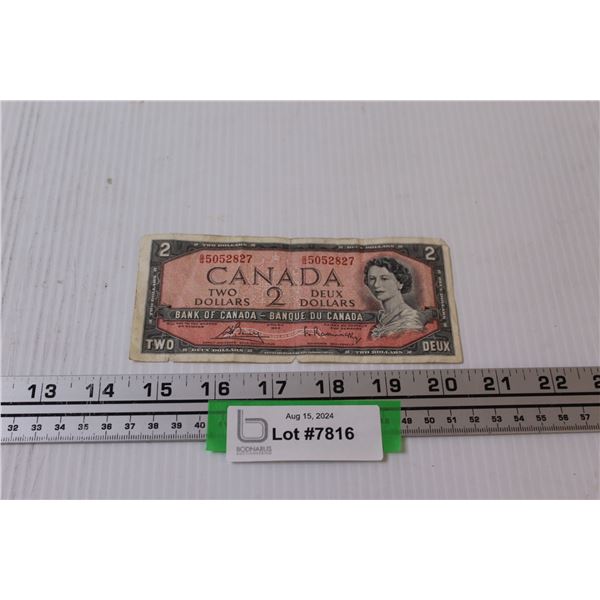 Canadian Two Dollar Bill 1954