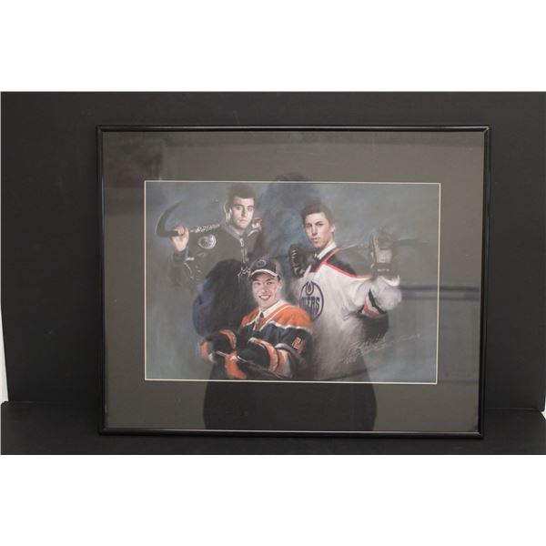 Framed Edmonton Oilers PRINT - Hall / Eberle / Nugent-Hopkins - 20 x 16