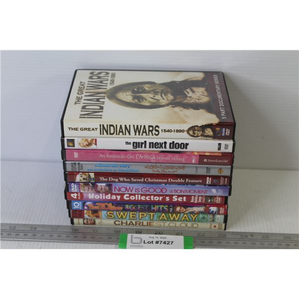 (10) DVDs - Swept Away - The Girl Next Door - That' 70's Show - A Cinderella Story - The Great India