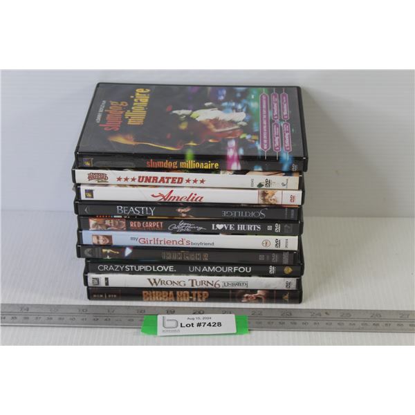 (10) DVDs - Bubba Ho-Tep - My Girlfriends Boyfriend - Iron Man - Wrong Turn - Crazy Stupid Love
