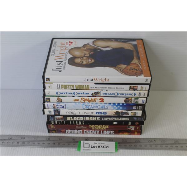 (10) DVDs - Pretty Woman - Blood And Bone - The Sandlot - Behind Enemy Lines - White Sands