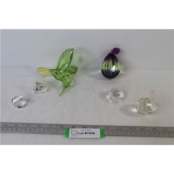 Hanging Humming Bird W/Hanging Crystals