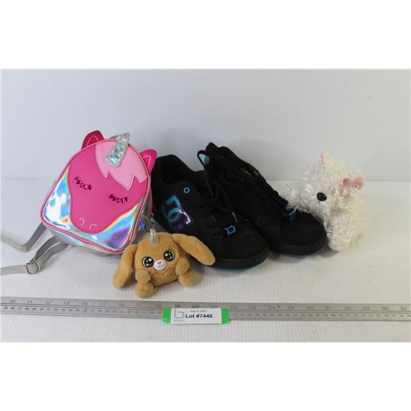 DC Runners (size 6) - Unicorn Backpack Purse - Stuffed Animals