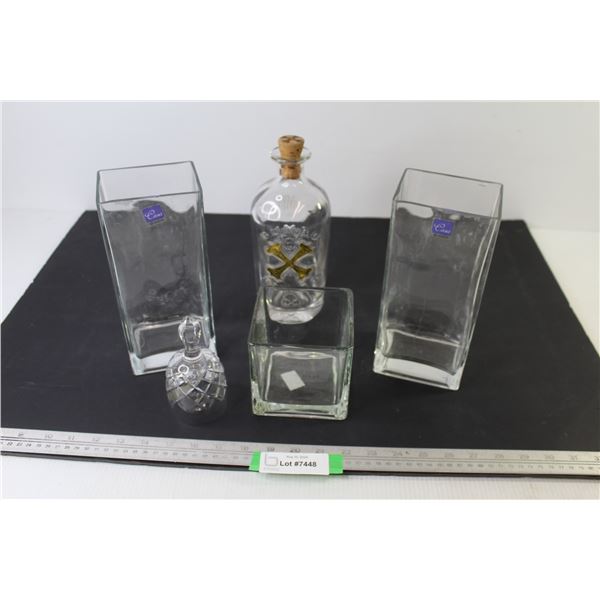 Bumba Rum Bottle (3) Vases - Crystal Bell