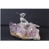 Image 2 : Hand Blown Humming Bird Mounted on Amethyst Crystal