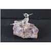 Image 3 : Hand Blown Humming Bird Mounted on Amethyst Crystal