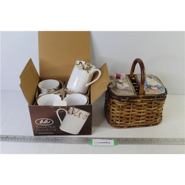 Heavenly Host 4 Cup set in Box - Small Sewing Box